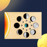 Lunar phase change 0.45 Educational Wooden Cognitive Matching Puzzle Toy for Kids Early Learning and Fine Motor Skill Development, Durable Preschool Accessory
