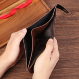 Coffee color Men's PU Leather Wallet with Magnetic Clasp and Zipper Pocket for Cards Cash and Coins Ideal for Daily Use in Australia - Side View