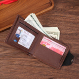 Black Men's PU Leather Wallet with Magnetic Clasp and Zipper Pocket for Cards Cash and Coins Ideal for Daily Use in Australia - Front View
