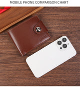 Black Men's PU Leather Wallet with Magnetic Clasp and Zipper Pocket for Cards Cash and Coins Ideal for Daily Use in Australia - Top-Down View