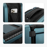 Blue 20 Inch Foldable Carry-on Suitcase Ultra Lightweight 2.1kg Hard Shell Luggage with 360 Spinner Wheels and Combination Lock for Australian Travel