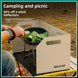 Black Heavy-Duty 4-Fold Camping Stove Windshield Portable Steel Wind Deflector for Outdoor Cooking and Picnics with Storage Bag - Top-Down View