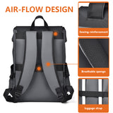 Light grey Men Large Capacity Business Laptop Backpack Waterproof PU Leather Travel Rucksack with USB Port for Work and Travel in Australia