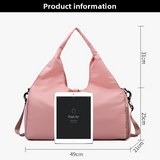 Purple Women Large Capacity Yoga Gym Bag with Shoe Compartment and Mat Strap Water Resistant Travel Duffel Lightweight Tote for Fitness and Weekend Trips