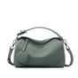 Green Women Genuine First Layer Cowhide Boston Bag Fashionable Handheld Crossbody Shoulder Bag with 115cm Adjustable Strap
