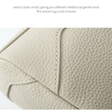Green Women Genuine First Layer Cowhide Boston Bag Fashionable Handheld Crossbody Shoulder Bag with 115cm Adjustable Strap - Side View