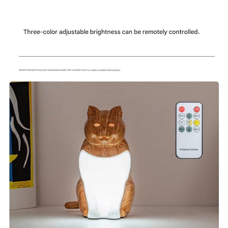 Red Lucky Cat Rechargeable Desk Lamp with Sound and Aromatherapy Function Remote Control Eye Care Night Light for Local Home Bedroom and Modern Living Areas