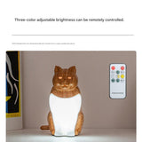 Red Lucky Cat Rechargeable Desk Lamp with Sound and Aromatherapy Function Remote Control Eye Care Night Light for Local Home Bedroom and Modern Living Areas