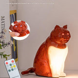 Red Lucky Cat Rechargeable Desk Lamp with Sound and Aromatherapy Function Remote Control Eye Care Night Light for Local Home Bedroom and Modern Living Areas
