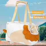 Lion Shape Pet Carrier Bag Large Capacity Breathable Mesh Adjustable Opening Portable Handheld Shoulder Travel Bag for Local Pet Owners and Small Animals - Front View