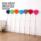 Royal blue Long Handle Ceiling Fan Duster with Hollow Microfiber Head and Extendable Stainless Steel Pole for High Reach Home Cleaning Efficiency
