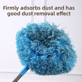 Royal blue Long Handle Ceiling Fan Duster with Hollow Microfiber Head and Extendable Stainless Steel Pole for High Reach Home Cleaning Efficiency