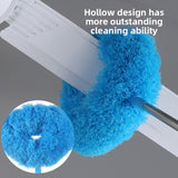 Royal blue Long Handle Ceiling Fan Duster with Hollow Microfiber Head and Extendable Stainless Steel Pole for High Reach Home Cleaning Efficiency