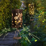 Hummingbird Solar Wind Chime Lantern with Iron Art Projection Waterproof Decorative Light for Garden and Local Home Landscapes Elegant Outdoor Illumination Solution