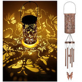Butterfly Solar Wind Chime Lantern with Iron Art Projection Waterproof Decorative Light for Garden and Local Home Landscapes Elegant Outdoor Illumination Solution