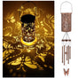 Butterfly Solar Wind Chime Lantern with Iron Art Projection Waterproof Decorative Light for Garden and Local Home Landscapes Elegant Outdoor Illumination Solution