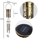 Butterfly Solar Wind Chime Lantern with Iron Art Projection Waterproof Decorative Light for Garden and Local Home Landscapes Elegant Outdoor Illumination Solution