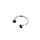2-PCS Black G23 Titanium Horseshoe Ring with 5A Zircon Internal Thread for Nose Ear Lip Septum Piercing Hypoallergenic Jewelry for Local Trendsetters