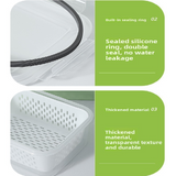 Grey 3-Piece Refrigerator Food Storage Container Set with Drain Basket and Airtight Lid 850ml 1750ml 3300ml Stackable Produce Saver for Local Homes - Top-Down View