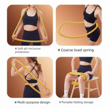 Yellow Weighted Soft Spring Hula Hoop with Silent Alloy Interior and Polyester Wrap for Home Gym Full Body Fitness and Abdominal Training Solution - Front View