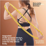 Yellow Weighted Soft Spring Hula Hoop with Silent Alloy Interior and Polyester Wrap for Home Gym Full Body Fitness and Abdominal Training Solution