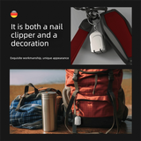 Mini Cat Design Black Compact Folding Nail Clippers with Stainless Steel Blade and Keychain Design for Daily Use Local Standard Fit