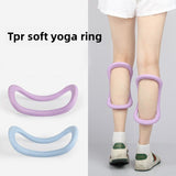 2-PCS Purple Multifunctional Yoga Ring Pilates Circle with Soft TPE Double Arc Design for Calf Relaxation and Posture Correction Ideal for Local Home Gym Fitness - Top-Down View