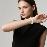 Black New Fashion Lightweight Luxury Four-Leaf Clover Diamond Inlaid Bracelet - Alloy Magnetic Watch Band Style Bracelet for Women + Free Disassembly Tool