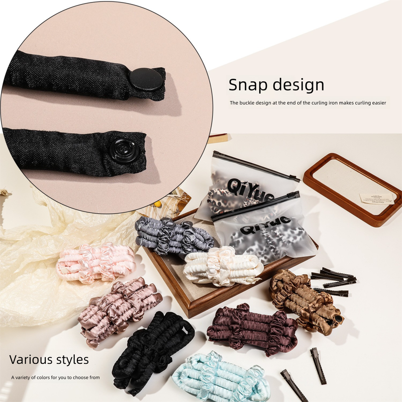 2-PCS Puff pastry Heatless Hair Curler Set Extra Long Overnight Soft Ribbon for Natural Big Waves Damage-Free Professional Home Styling Solution for Local Women