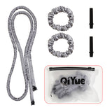 2-PCS Grey Heatless Hair Curler Set Extra Long Overnight Soft Ribbon for Natural Big Waves Damage-Free Professional Home Styling Solution for Local Women