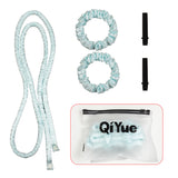 2-PCS Sky blue Heatless Hair Curler Set Extra Long Overnight Soft Ribbon for Natural Big Waves Damage-Free Professional Home Styling Solution for Local Women