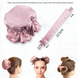 khaki Heatless Hair Curler Set with Satin Ribbon and Sleep Caps for Overnight Big Waves Easy Damage-Free Styling Solution for Local Women Professional Kit