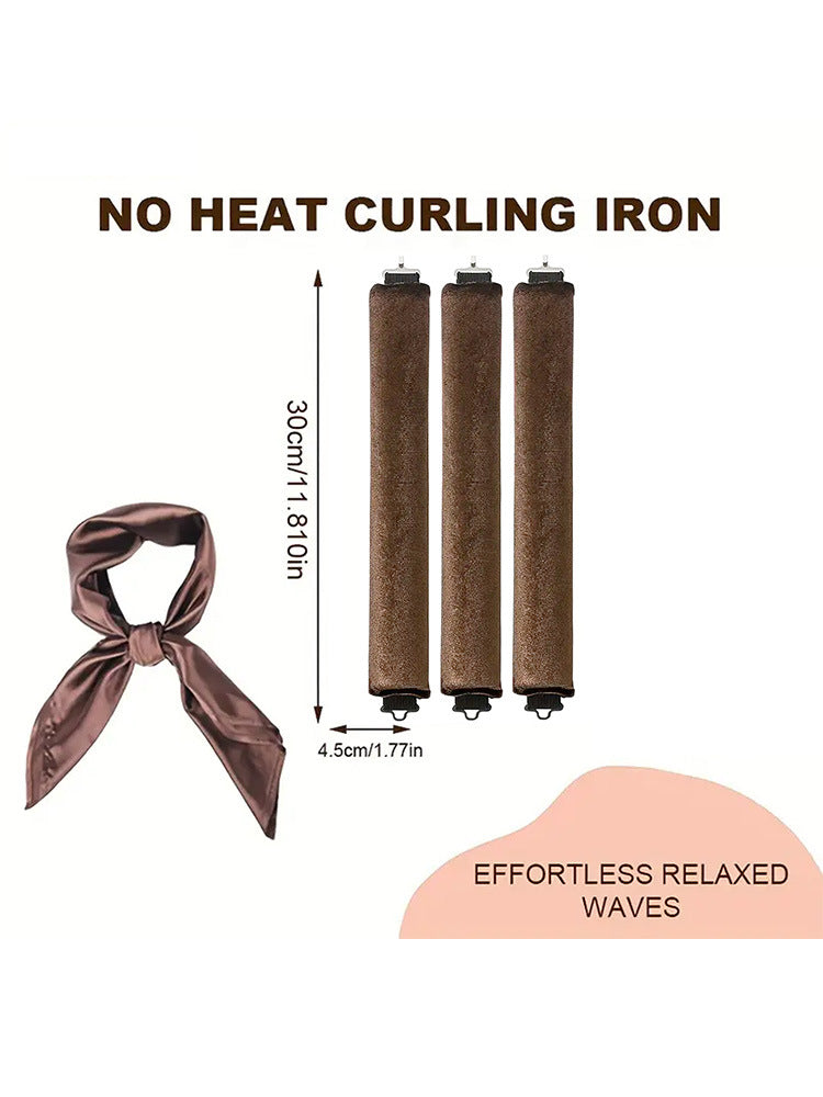 Pink Heatless Hair Curler 2 Pack with Satin Scarf and Soft Sponge Rollers for Overnight Big Waves Damage-Free Styling Solution for Local Professionals