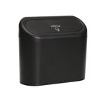 Black Compact Car Trash Can 2 Pack Hanging Storage Bin with Push Lid for Vehicle Door and Seat Back Universal Fit Waste Management Solution for Local Drivers