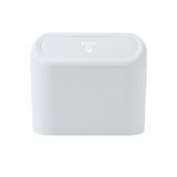 White Compact Car Trash Can 2 Pack Hanging Storage Bin with Push Lid for Vehicle Door and Seat Back Universal Fit Waste Management Solution for Local Drivers