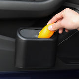 White Compact Car Trash Can 2 Pack Hanging Storage Bin with Push Lid for Vehicle Door and Seat Back Universal Fit Waste Management Solution for Local Drivers - Top-Down View