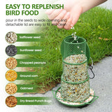 Circular Retractable Metal Hanging Bird Feeder 3-Tier Mesh Design Weatherproof Outdoor Wild Bird Feeding Station for Local Garden and Backyard Support - Side View