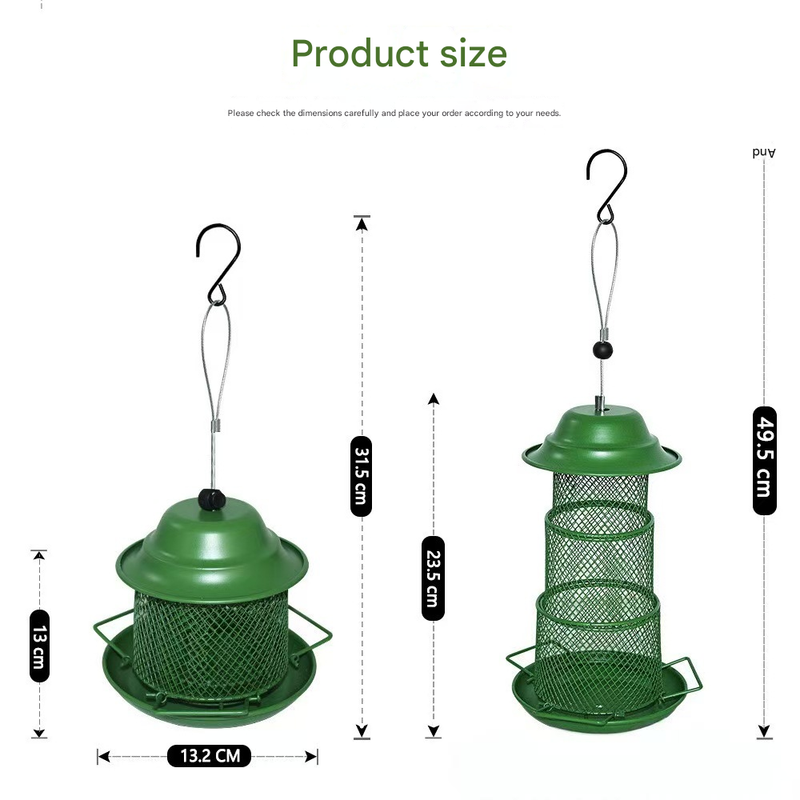 Circular Retractable Metal Hanging Bird Feeder 3-Tier Mesh Design Weatherproof Outdoor Wild Bird Feeding Station for Local Garden and Backyard Support