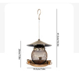 Whimsical Owl-Shaped Metal Bird Feeder Hanging Mesh Seed Holder for Garden and Courtyard Decorative Feeding Solution for Local Wildlife Enthusiasts - Top-Down View