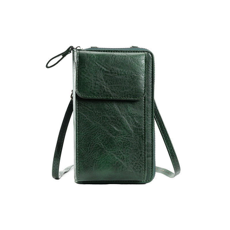 Green Women's PU Leather Crossbody Phone Bag with Adjustable Shoulder Strap and Large Capacity Wallet for Daily Travel Stylish and Organized Local Fashion Fit