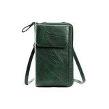 Green Women's PU Leather Crossbody Phone Bag with Adjustable Shoulder Strap and Large Capacity Wallet for Daily Travel Stylish and Organized Local Fashion Fit