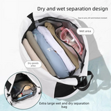 Pink Waterproof Drawstring Swimming Backpack with Wet Dry Separation and Shoe Compartment for Gym and Yoga Organized Gear Bag for Local Active Lifestyles - Front View
