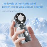 Grey Portable Mini Handheld Fan with 199-Speed Settings and Brushless Motor for Outdoor Use High Performance Cooling Solution Local Standard Fit - Top-Down View