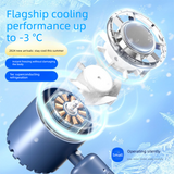 Grey Portable Ice Cooling Handheld Fan USB Rechargeable 2000mAh Silent Battery Fan for Office and Outdoor Use Personal Cooling Solution for Local Professionals - Top-Down View