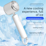 Grey Portable Ice Cooling Handheld Fan USB Rechargeable 2000mAh Silent Battery Fan for Office and Outdoor Use Personal Cooling Solution for Local Professionals - 45-Degree Angle