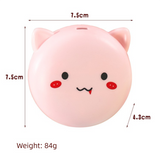 Green 3-in-1 Mini Portable Fan with Makeup Mirror and LED Fill Light USB Rechargeable Pocket Sized Cooling Solution for Students and Local Professionals