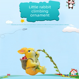 Weatherproof Resin Climbing Rabbit Figurine with Hanging Vine Rope for Garden Tree Decor Cute Animal Pendant for Local Standard Courtyard Spaces - Side View