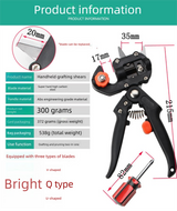 Black Handheld Grafting Shear with Replaceable Blades and Pruning Function for Tree Grafting and Branch Trimming Professional Garden Tool Local Standard Fit - Top-Down View