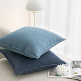 Classic Blue Nordic Herringbone Chenille Pillowcases 2 Pack 45x45cm for Sofa and Bed Soft Decorative Cushion Covers No Inserts Included Local Standard Fit Home Styling