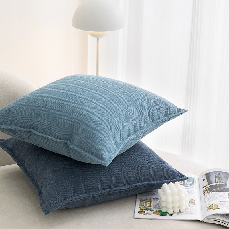 Matcha green Nordic Herringbone Chenille Pillowcases 2 Pack 45x45cm for Sofa and Bed Soft Decorative Cushion Covers No Inserts Included Local Standard Fit Home Styling